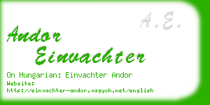 andor einvachter business card